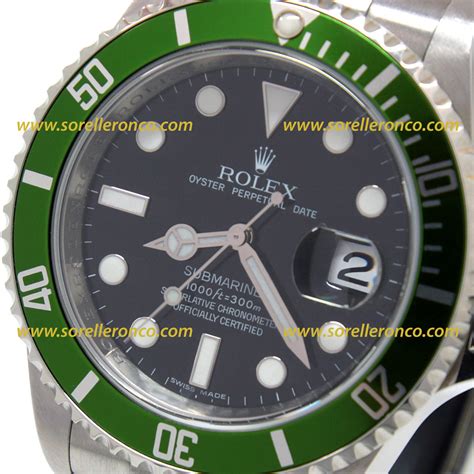 bracciale rolex submariner ghiera verde|rolex date 16610 prezzo.